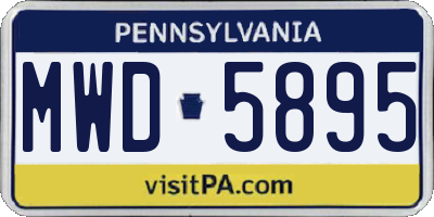 PA license plate MWD5895
