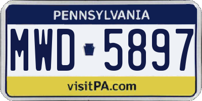 PA license plate MWD5897