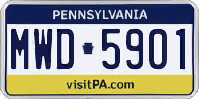 PA license plate MWD5901