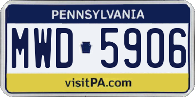PA license plate MWD5906
