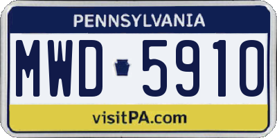 PA license plate MWD5910