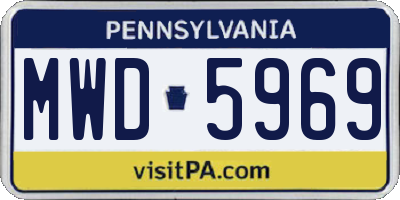 PA license plate MWD5969