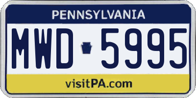 PA license plate MWD5995