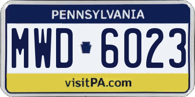 PA license plate MWD6023