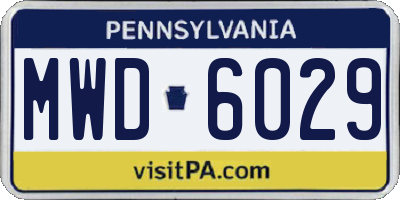 PA license plate MWD6029