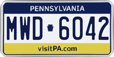 PA license plate MWD6042