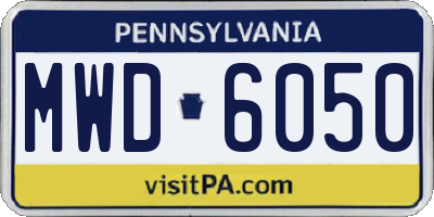 PA license plate MWD6050