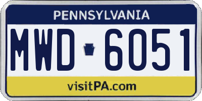 PA license plate MWD6051