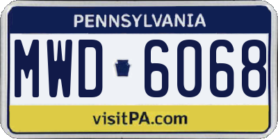 PA license plate MWD6068