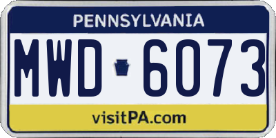 PA license plate MWD6073