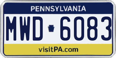 PA license plate MWD6083