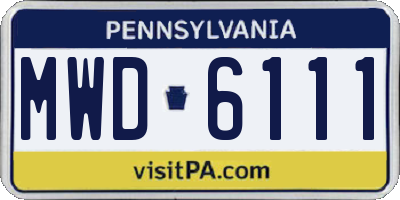 PA license plate MWD6111