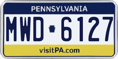 PA license plate MWD6127