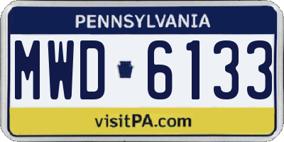 PA license plate MWD6133