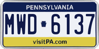 PA license plate MWD6137