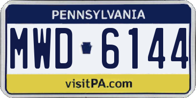 PA license plate MWD6144