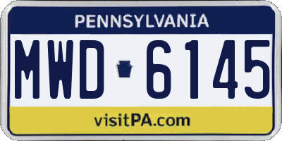 PA license plate MWD6145