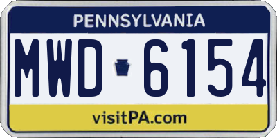 PA license plate MWD6154