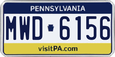 PA license plate MWD6156