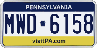 PA license plate MWD6158