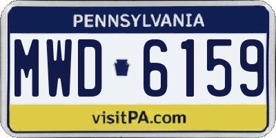 PA license plate MWD6159
