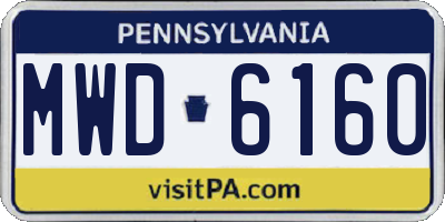 PA license plate MWD6160