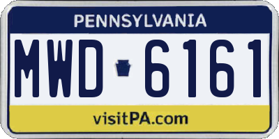 PA license plate MWD6161