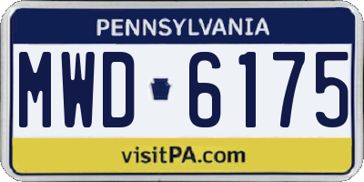 PA license plate MWD6175