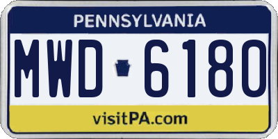 PA license plate MWD6180
