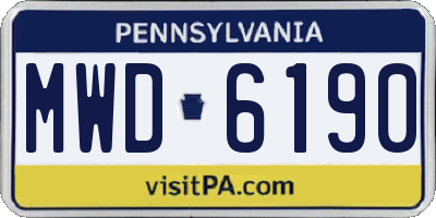 PA license plate MWD6190