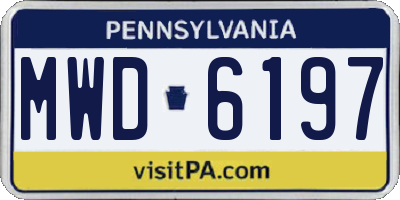 PA license plate MWD6197