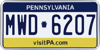 PA license plate MWD6207