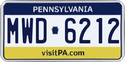 PA license plate MWD6212