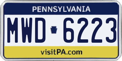 PA license plate MWD6223