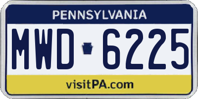 PA license plate MWD6225