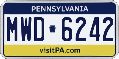 PA license plate MWD6242