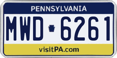 PA license plate MWD6261
