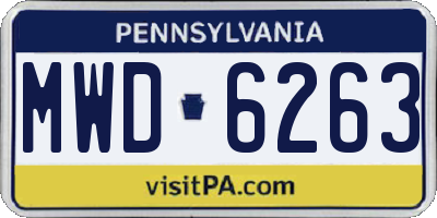 PA license plate MWD6263