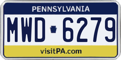 PA license plate MWD6279