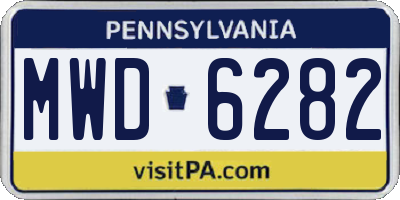 PA license plate MWD6282