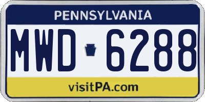 PA license plate MWD6288