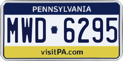 PA license plate MWD6295