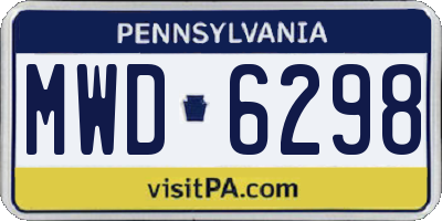 PA license plate MWD6298
