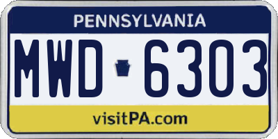 PA license plate MWD6303