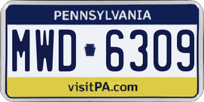 PA license plate MWD6309