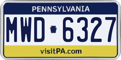 PA license plate MWD6327