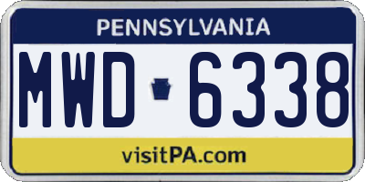 PA license plate MWD6338