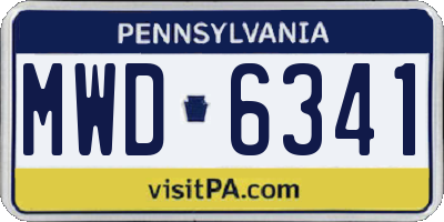 PA license plate MWD6341