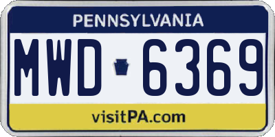 PA license plate MWD6369
