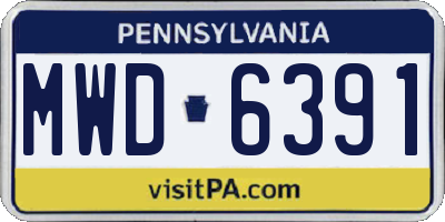 PA license plate MWD6391